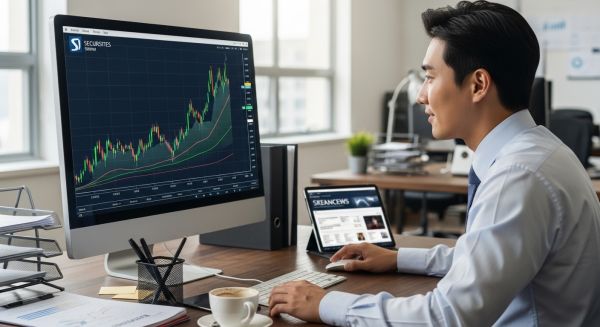 2026 증권 ETF 투자 장단점 분석과 증권주 상승 그래프 확인하는 투자자