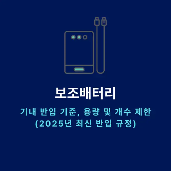 보조배터리 기내 반입 기준