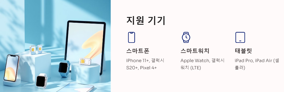 eSIM을 지원하는 대표적인 기기