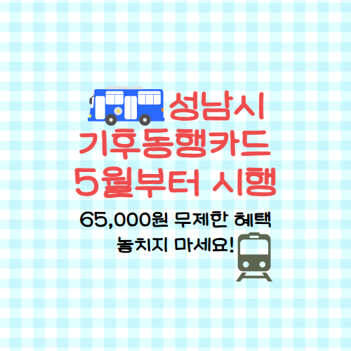 성남시 기후동행카드 5월부터 시행