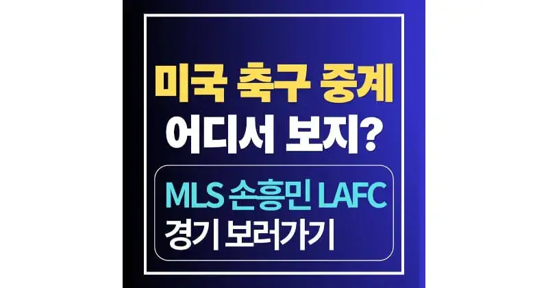 미국 축구 중계 어디서 보지? MLS 손흥민 LAFC 경기 보러가기
