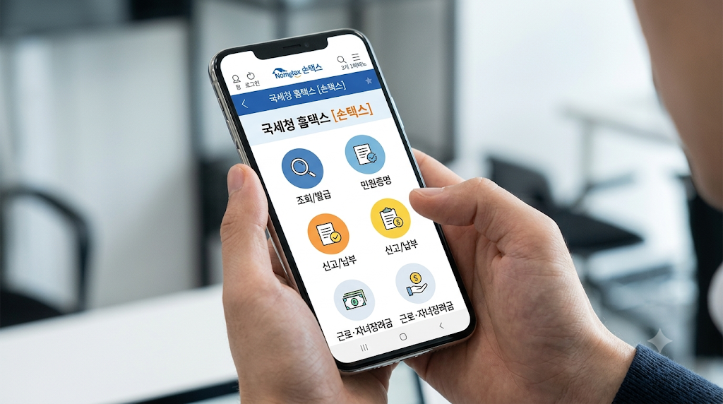 손택스 홈택스 근로장려금 신청 방법