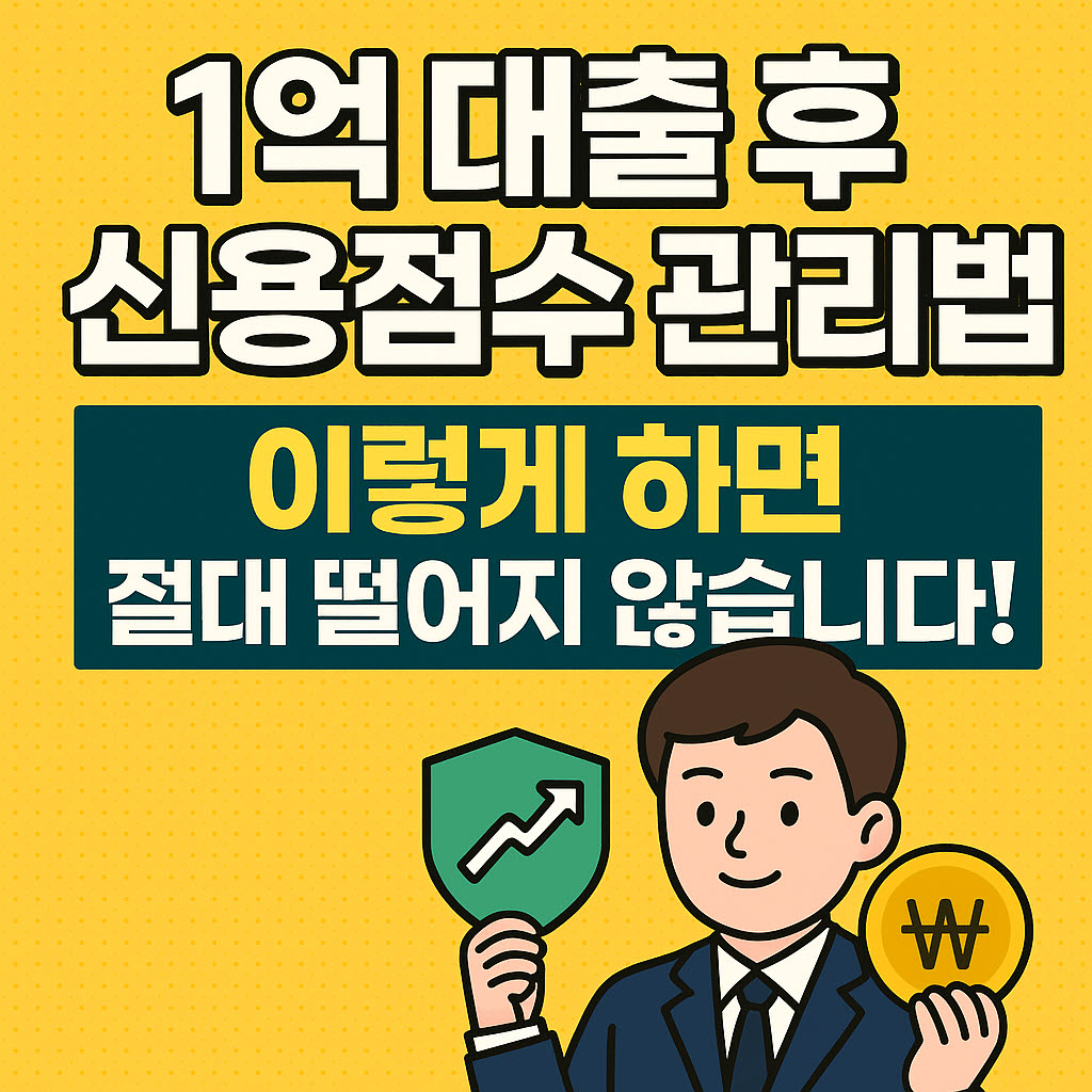 1억 대출 후 신용점수 관리법