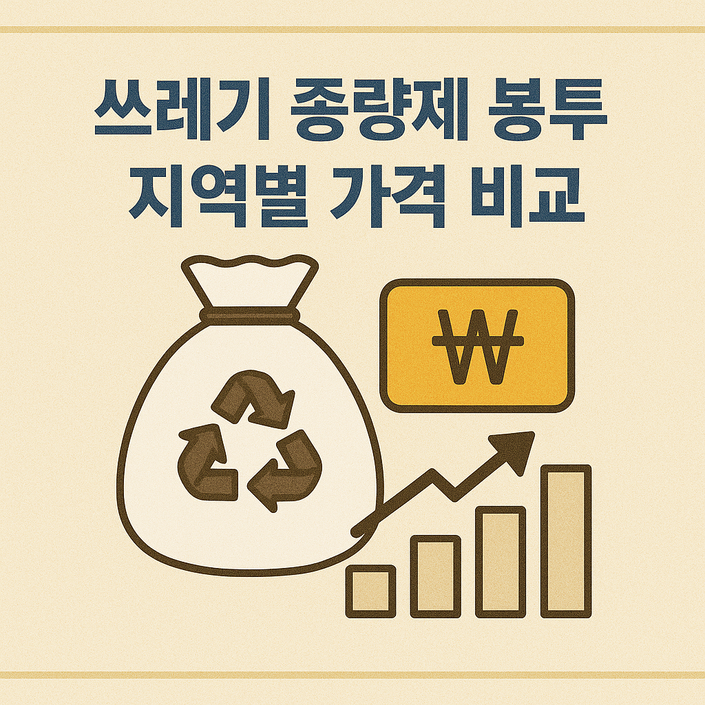 쓰레기 종량제 봉투 지역별 가격 비교 관련 이미지