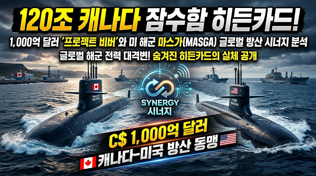 120조 캐나다 잠수함 히든카드! 1,000억 달러 '프로젝트 비버'와 미 해군 마스가(MASGA) 글로벌 방산 시너지 분석