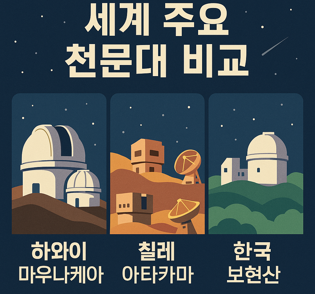 세계 주요 천문대 비교 아미지