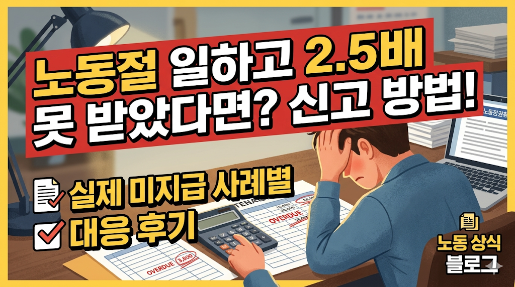 노동절 일하고 2.5배 못 받았다면? 신고 방법과 실제 미지급 사례별 대응 후기