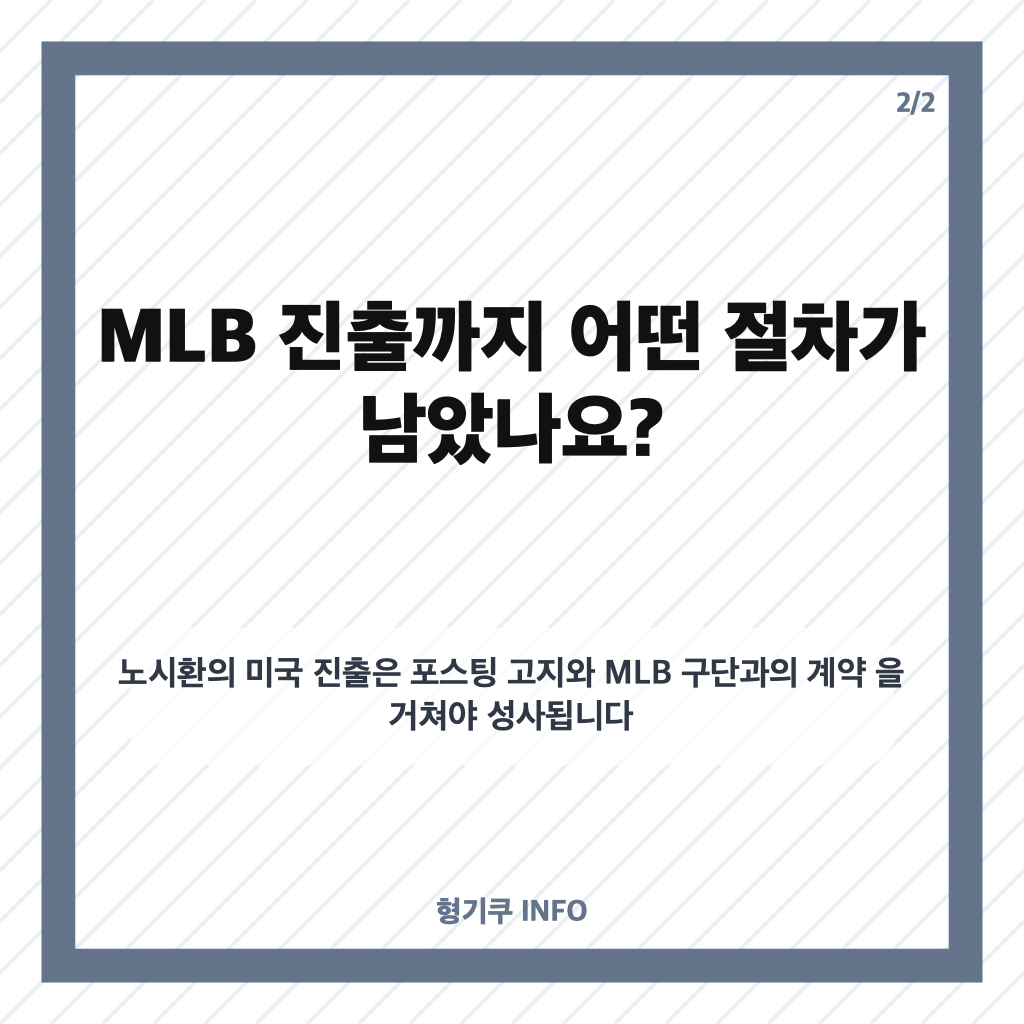 노시환 포스팅 요청, MLB 진출 확정일까? 30일 협상 절차 정리 카드뉴스 3