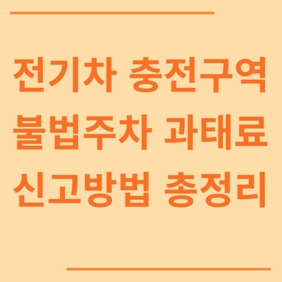 전기차 충전구역 불법주차 과태료, 신고방법 총정리