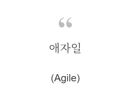 애자일(Agile)