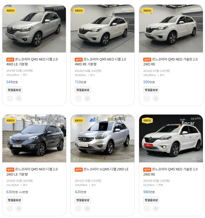 QM5 중고차 가격