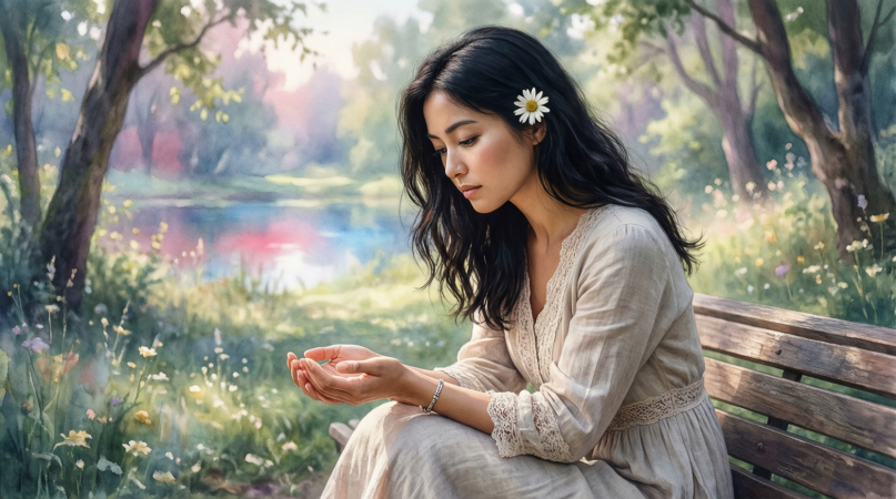 자신이-갖고있는-여러가지-감정들과-친해지려는-여성