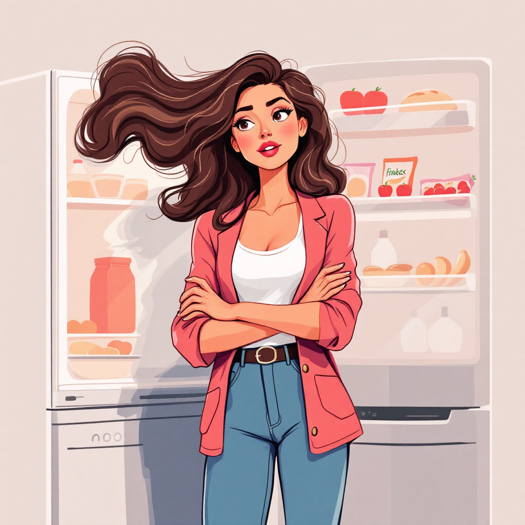 헬시 플레저 라이프를 실천하는 여성이 건강 간식을 고르는 모습