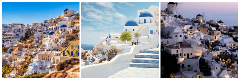 산토리니 풍경 사진 3개