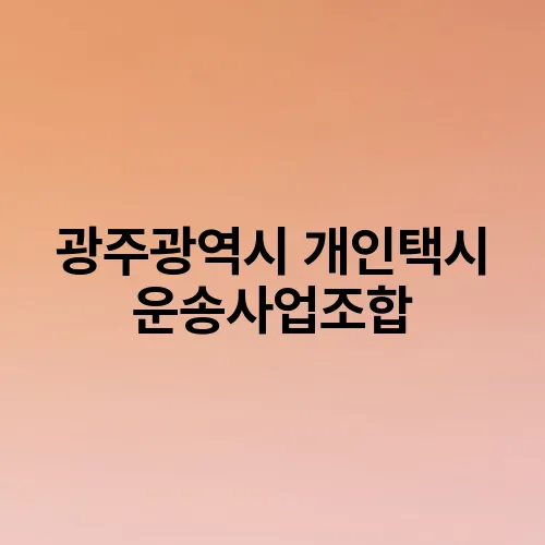 광주광역시 개인택시 운송사업조합