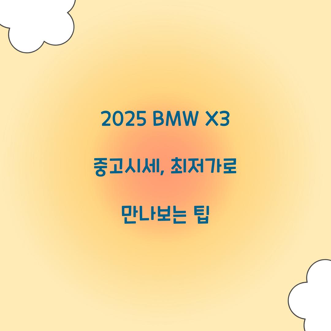 2025 BMW X3 중고시세