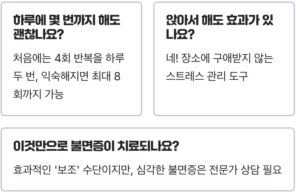 수면 개선을 위한 '4-7-8 호흡법' 활용, 자기 전 1분만 투자하세요