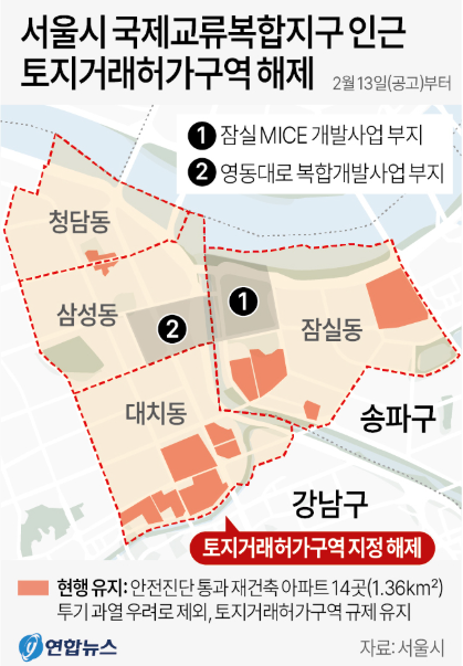 토지거래허가구역 지정 해제 지역