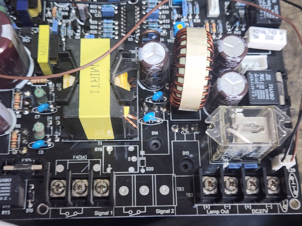 소방수신기파워 Mir Power Unit P400-15L(R05) 전원무감 수리 완료