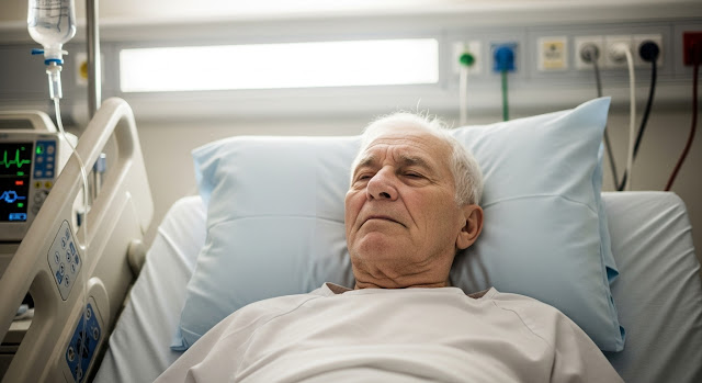 병원에 누워있는 환자