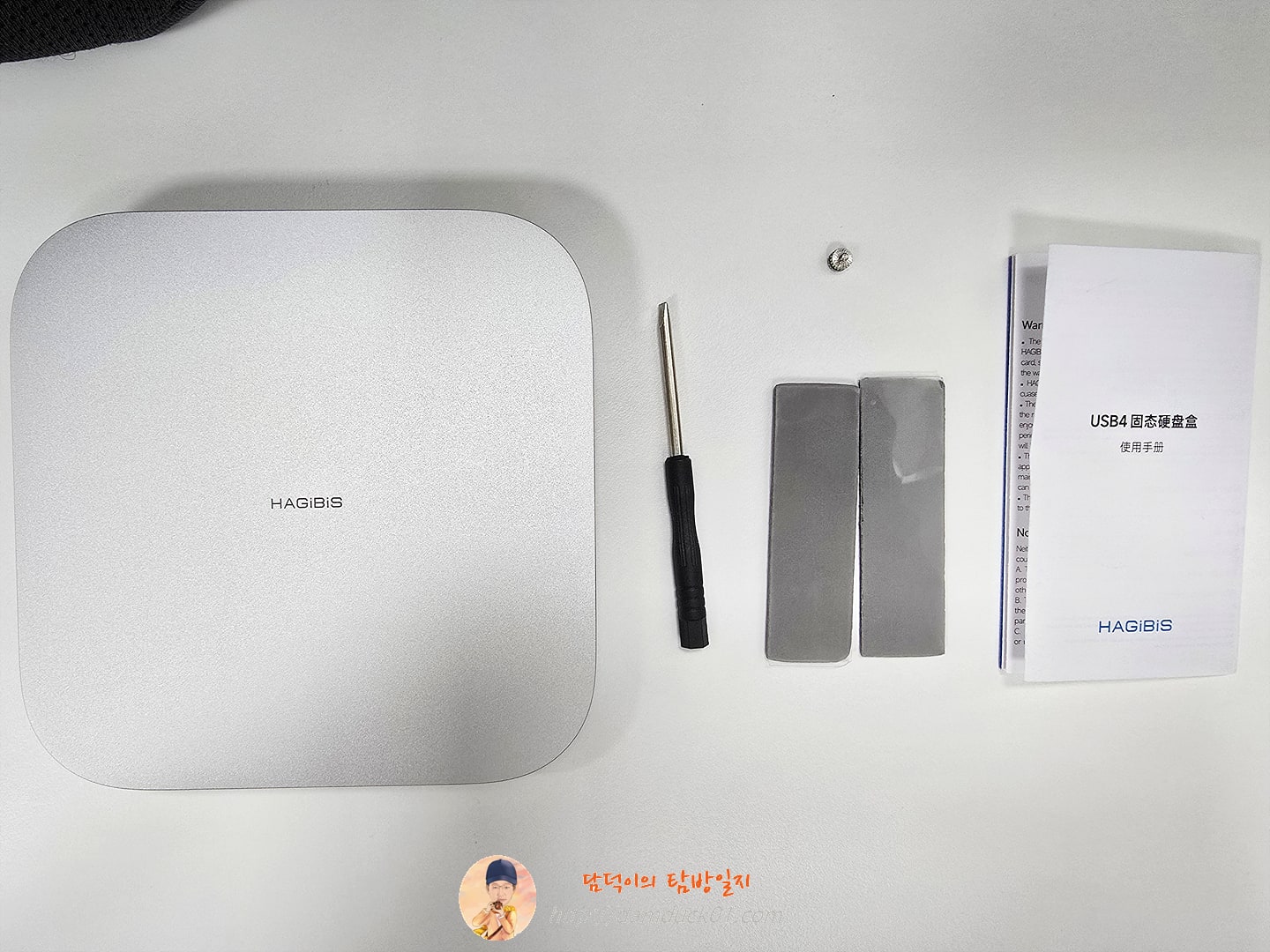 Hagibis USB4 하드 드라이브 인클로저 Thunderbolt 5/4 외부 SSD와 호환되는 Mac mini M4/M4 Pro용 40Gbps M.2 NVMe SSD 케이스
