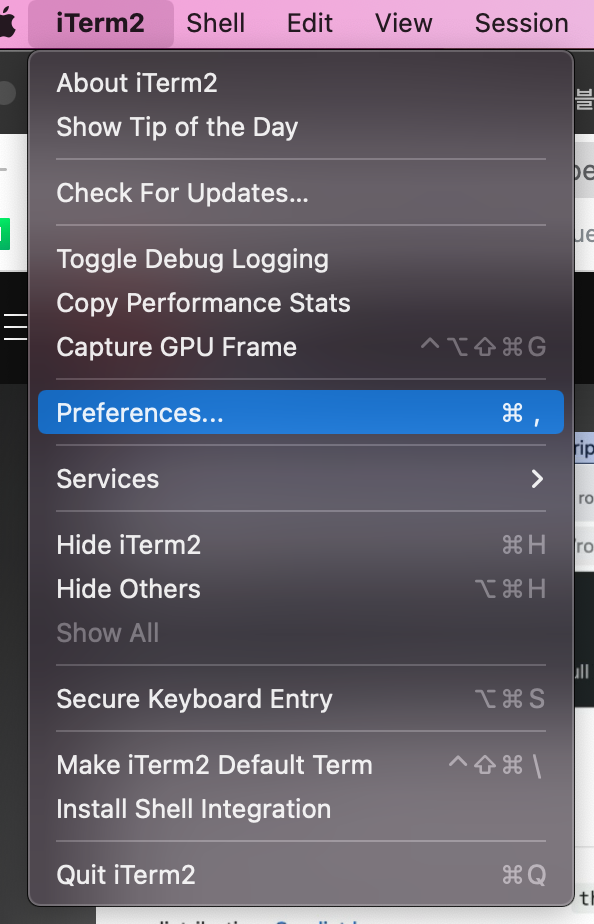iTerm2 > Preference