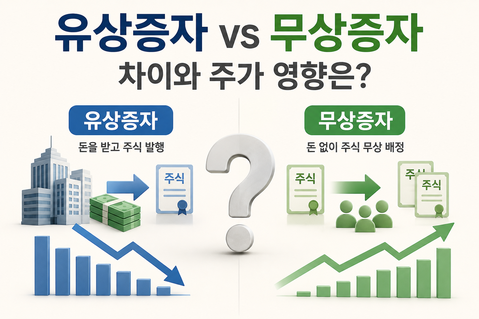 유상증자와 무상증자의 차이, 주가에는 어떤 영향을 줄까?