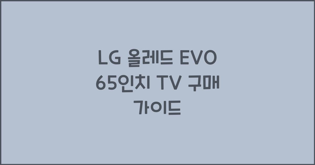 lg 올레드 evo 65인치 티비