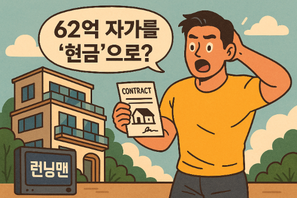 김종국 62억 자가 매입 놀란 남성 일러스트