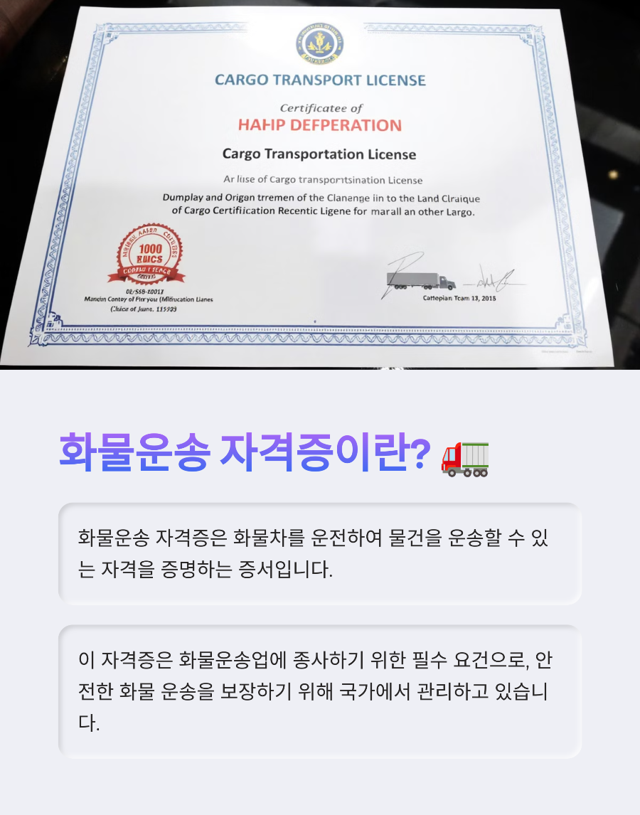 2025년 화물운송 자격증 신청 및 취득 꿀팁! 합격률 높이는 방법