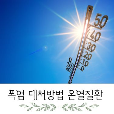 폭염 대처방법 온열질환 증상 예방 응급조치