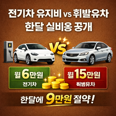 전기차 유지비 VS 휘발유차&amp;#44; 한달 실비용 공개