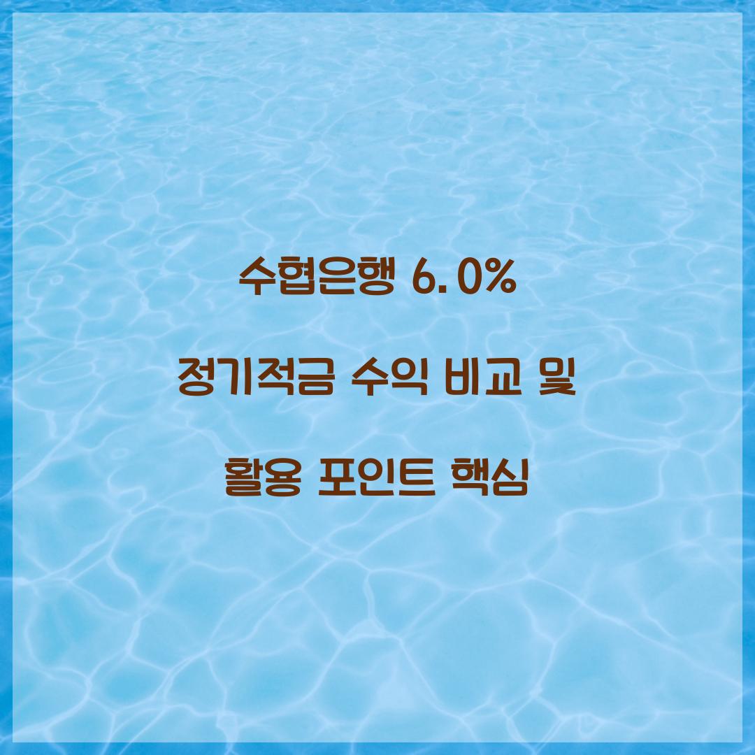 수협은행 6.0% 정기적금