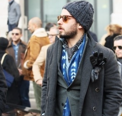 각진 얼굴형 비니 코디