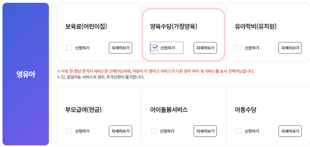 양육수당 신청방법