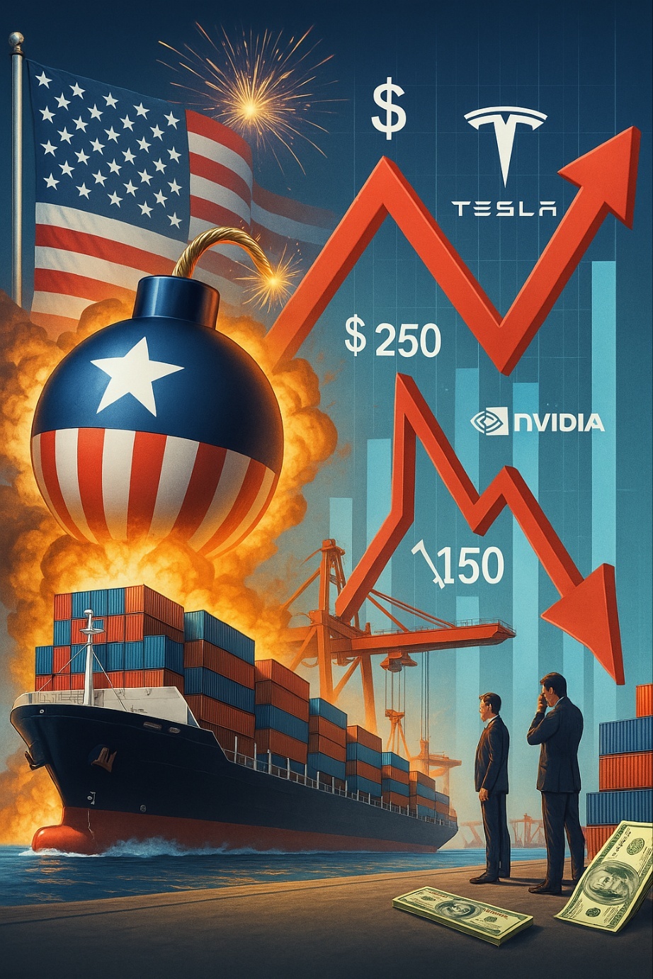 트럼프 관세발표와 기술주 흐름 관련 이미지