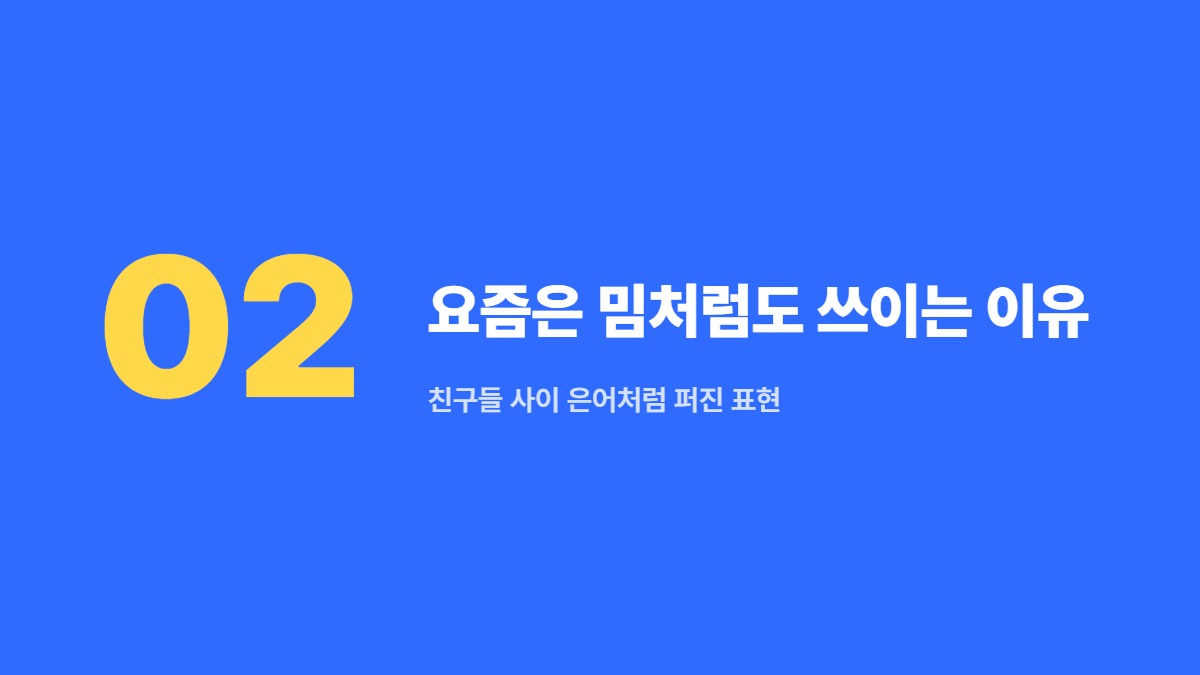 요즘은 밈처럼도 쓰이는 이유 — 친구들 사이 은어처럼 퍼진 표현
