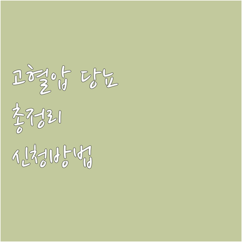 2025년 고혈압·당뇨병 등록관리 서..