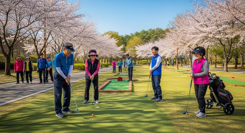 파크골프 를 즐기는 사람 사진