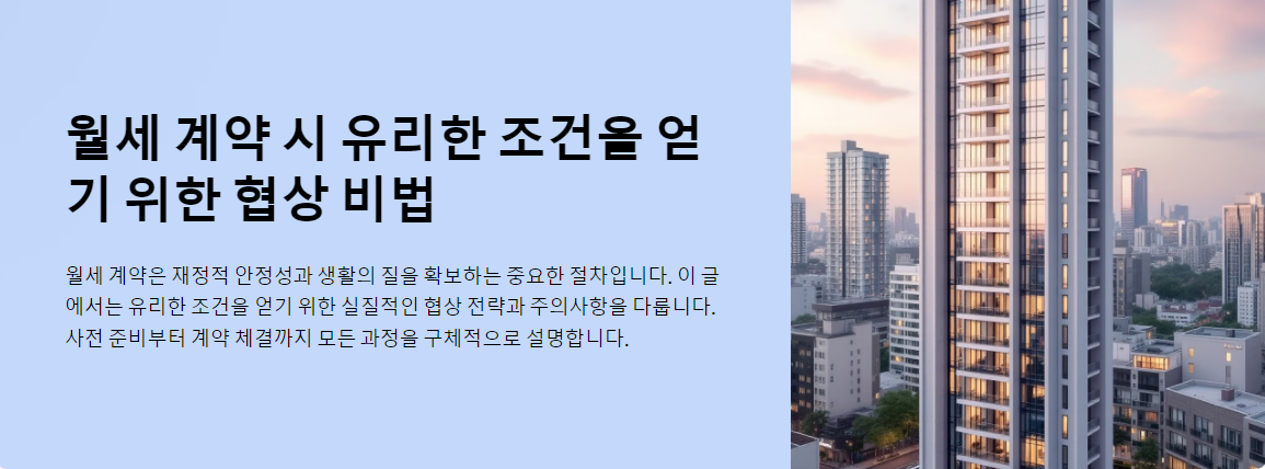 월세 계약 시 유리한 조건을 얻기 위한 협상