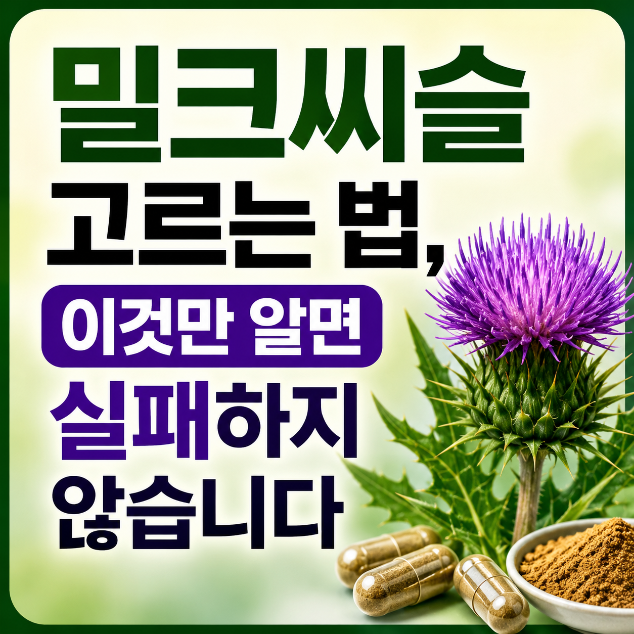 밀크씨슬 고르는 법