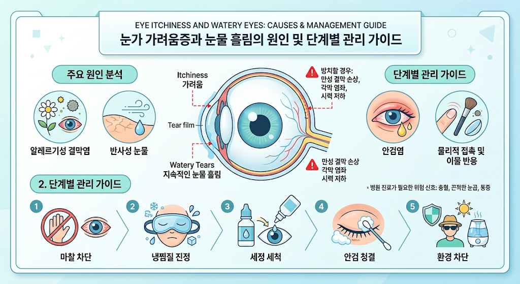 눈가 가려움증과 눈물 흘림의 원인 및 단계별 관리 가이드