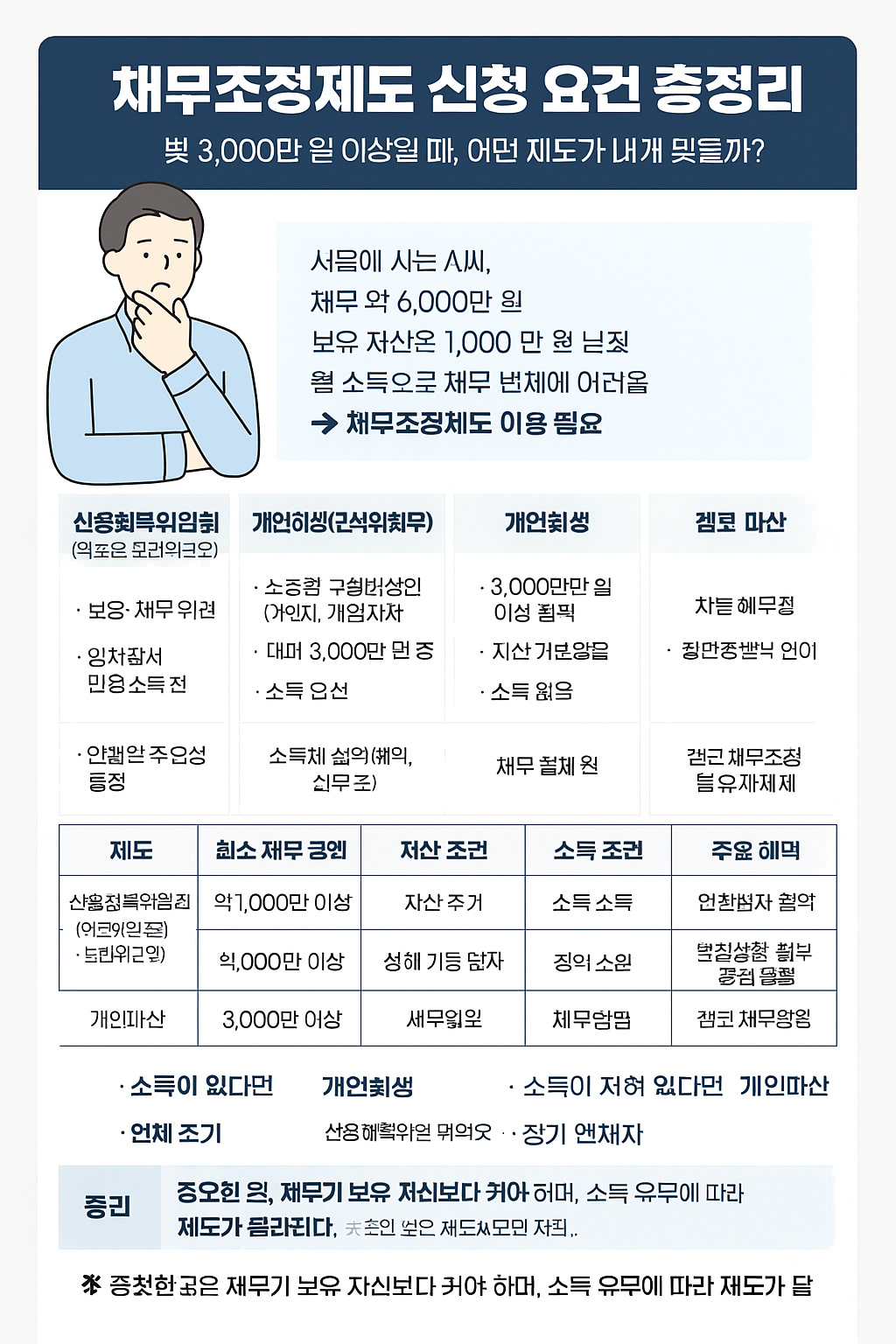 채무조정제도 신청 요건 총정리