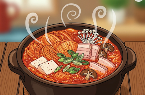 김치찌개 황금 레시피로 맛있게 끓인 모습