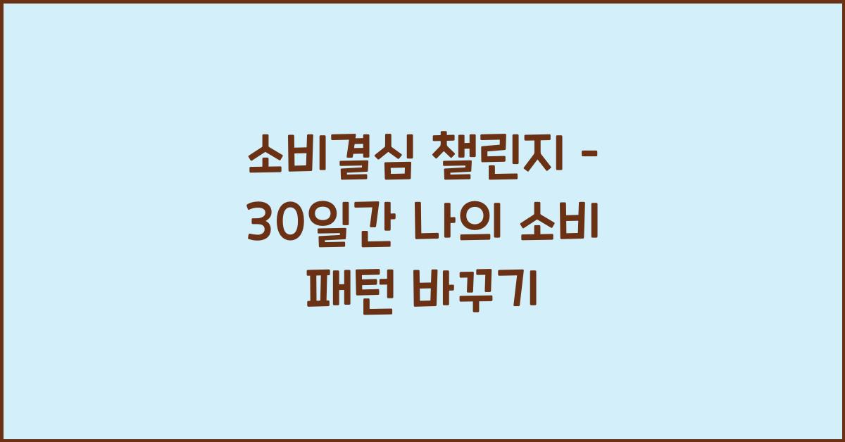 소비결심 챌린지