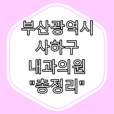 부산시 사하구 내과의원 "총정리"