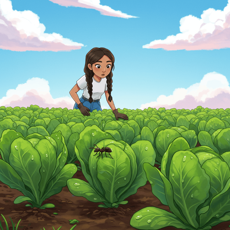 텃밭에 개미가 있다