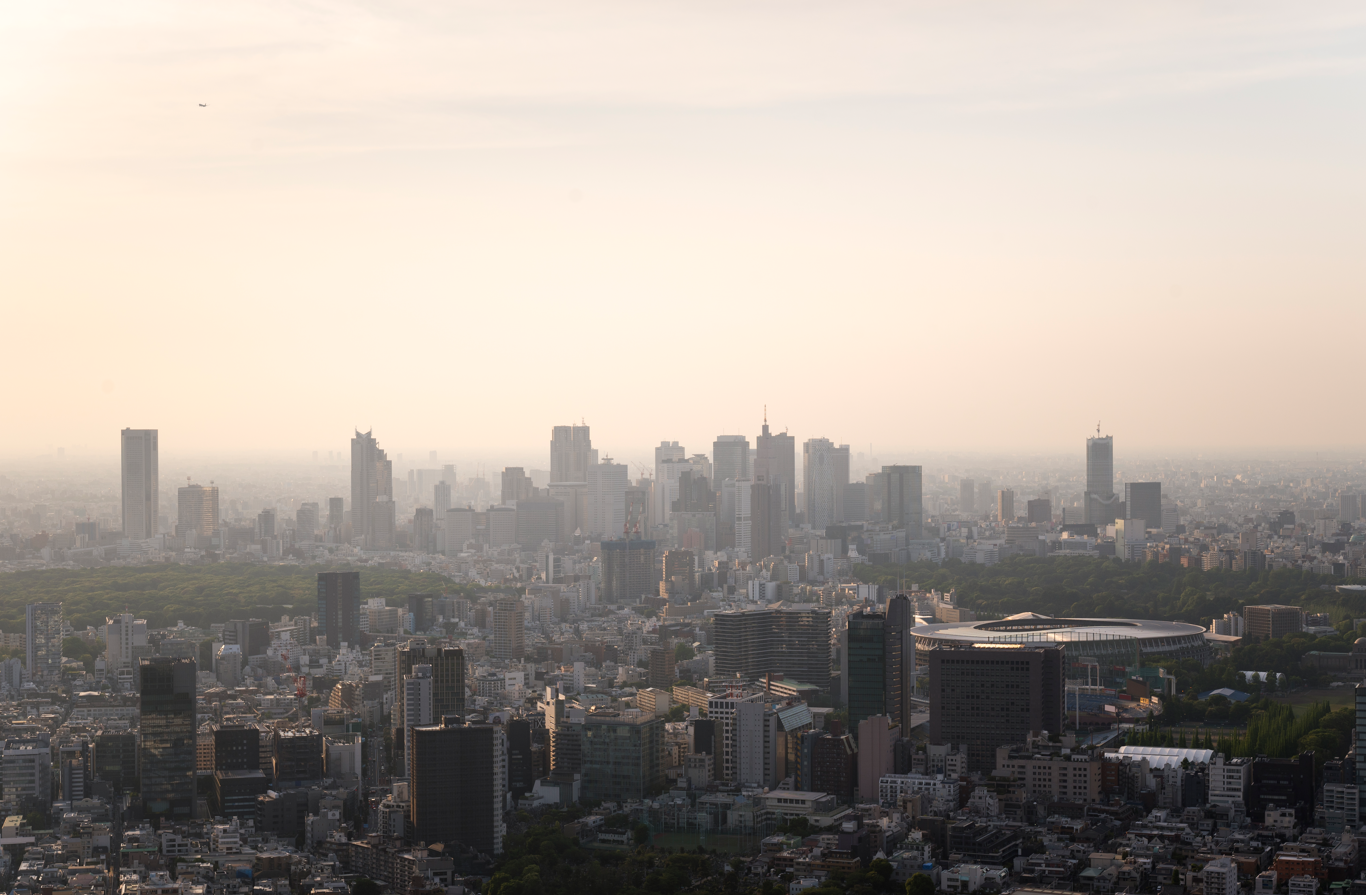 황사에 덮인 도시