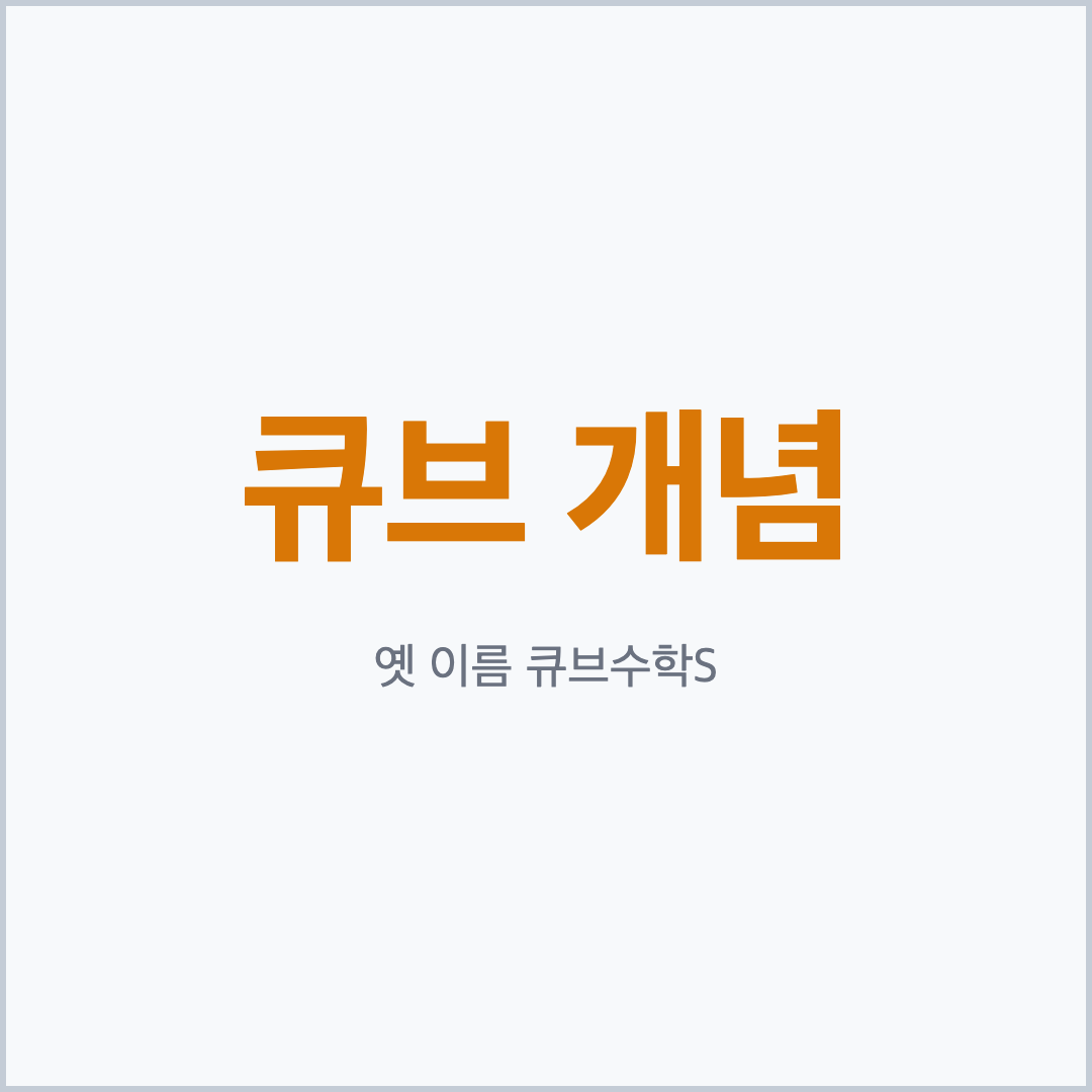 큐브 개념 우등생 해법 수학 옛 이름 큐브수학S 핵심 카드