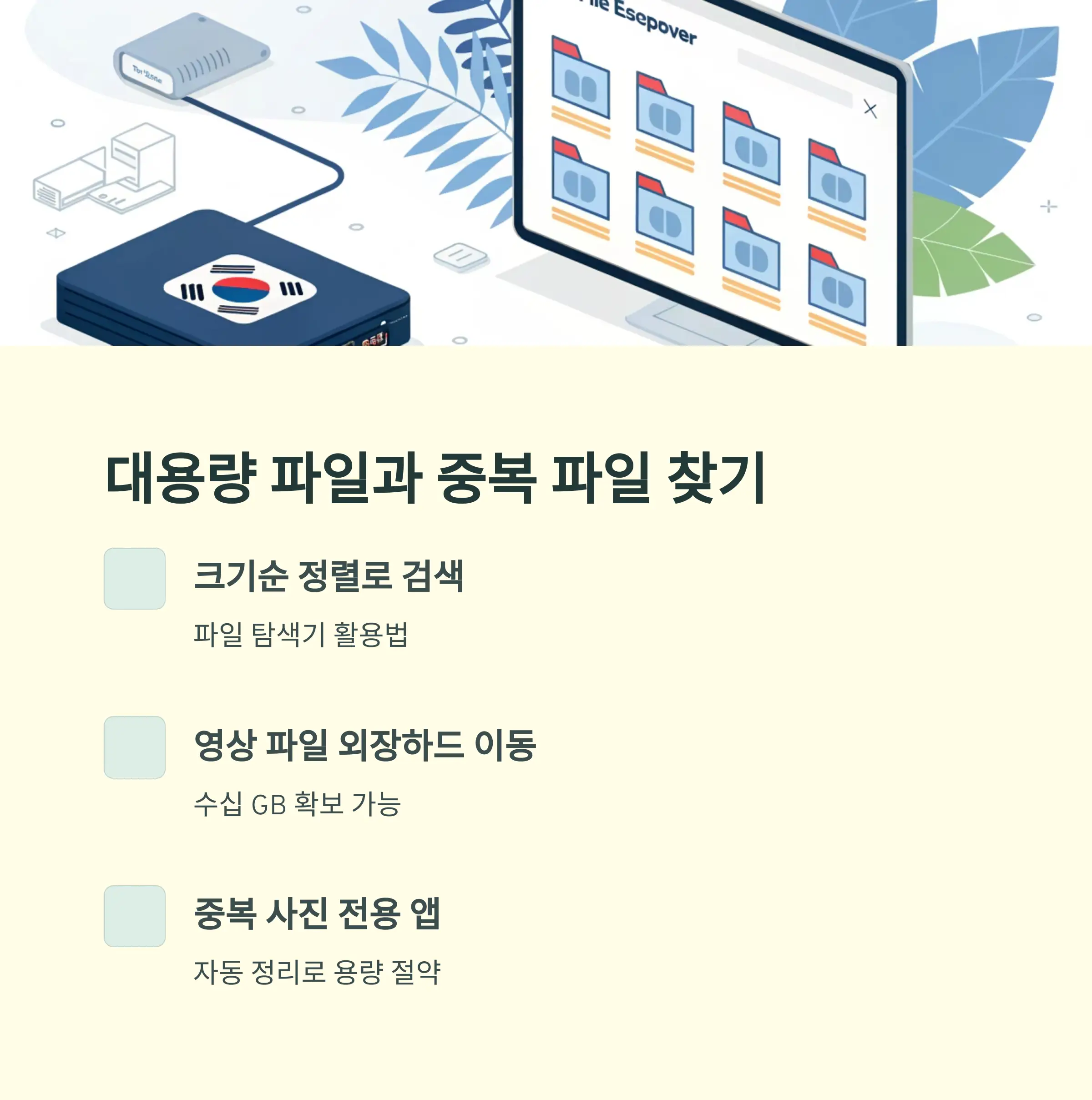 대용량 파일과 중복 파일, 지금 바로 찾기